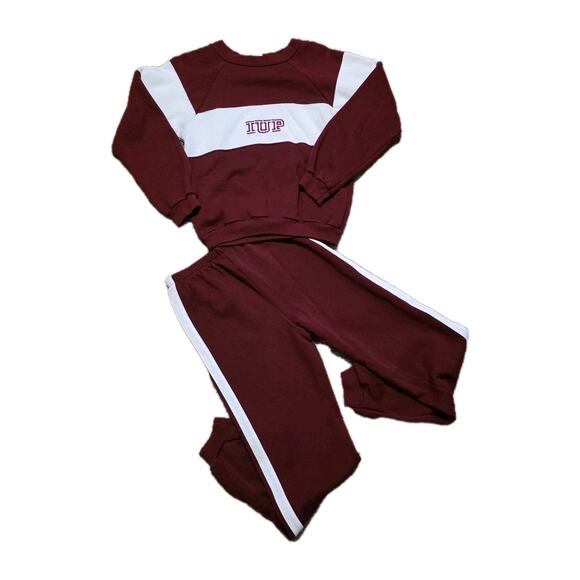 Vintage IUP Sweat Set Kids Size 12 Indiana University Of Pennsylvania Preppy - Picture 1 of 8
